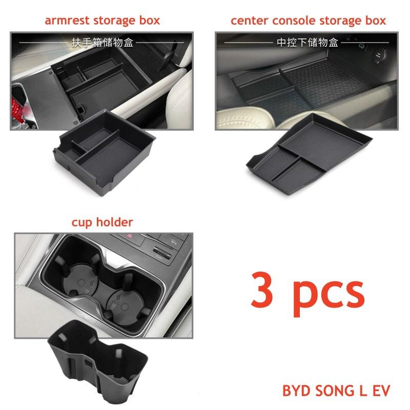 For BYD SONG L EV 2024 2025 Armrest Storage Box Cup Holder 2025 2024 Car Interior Accessories