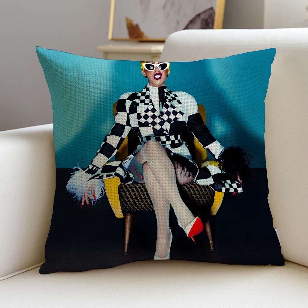 HipHop BBCardi BS Cushion Cover Breathable and skinfriendly linen pillowcase square removable and washable cushion