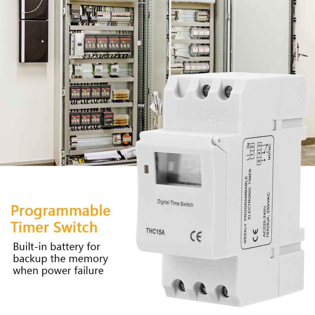 Programmable Timer  , THC15A Timer   220-240VAC 16A DIN Rail Digital Programmable Timer  , Wall  es