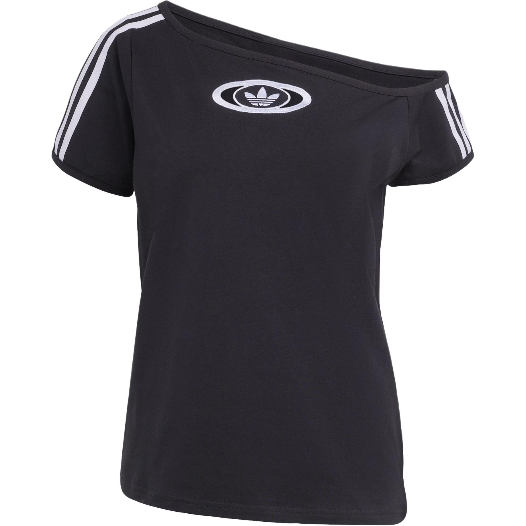 

Adidas Originals Campus 2000 Футболка с логотипом на плече, полосками, асимметричным вырезом, плечом, спортивная, удобная, с коротким рукавом, женская футболка KC8796 XL