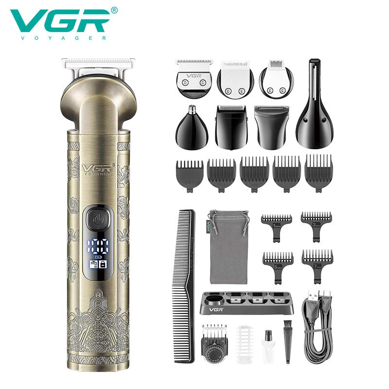 

2026 VGR V-110 All in One Hair Trimmer for Men Metal Housing Beard Hair Clipper Body Trimmer Electric Facial Shaver Rechargeable Safe and Hygienic золотой