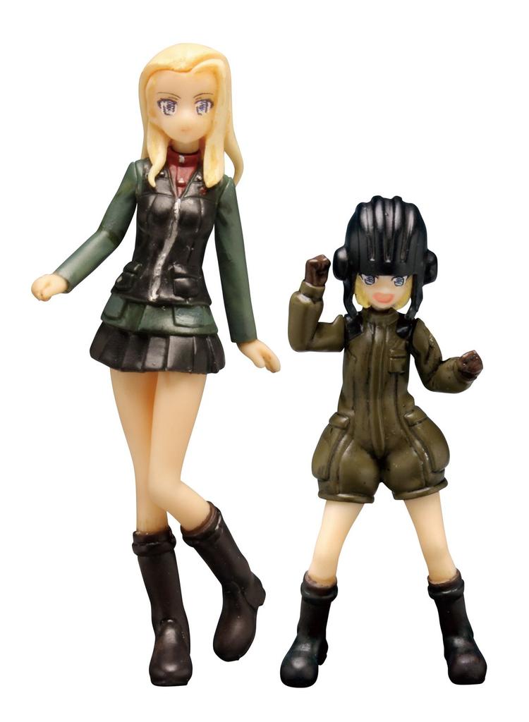 PLATZ Girls & Panzer the Movie Pravda High School Katyusha & Clara Figure Set, 1/35 Scale, Approximately 50mm Tall, Non-Foam Urethane, GPF-22