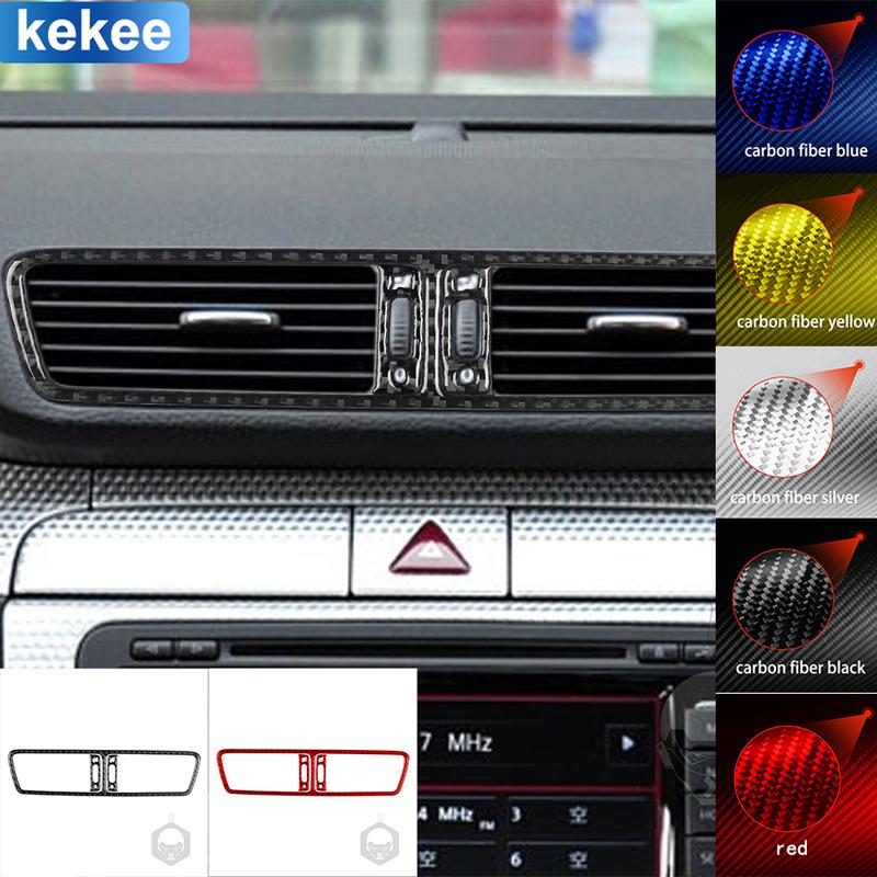For VW Volkswagen Passat B6 2006-2011 Center Air Outlet Trim Frame Cover Soft Real Carbon Fiber Sticker Car Interior Accessories