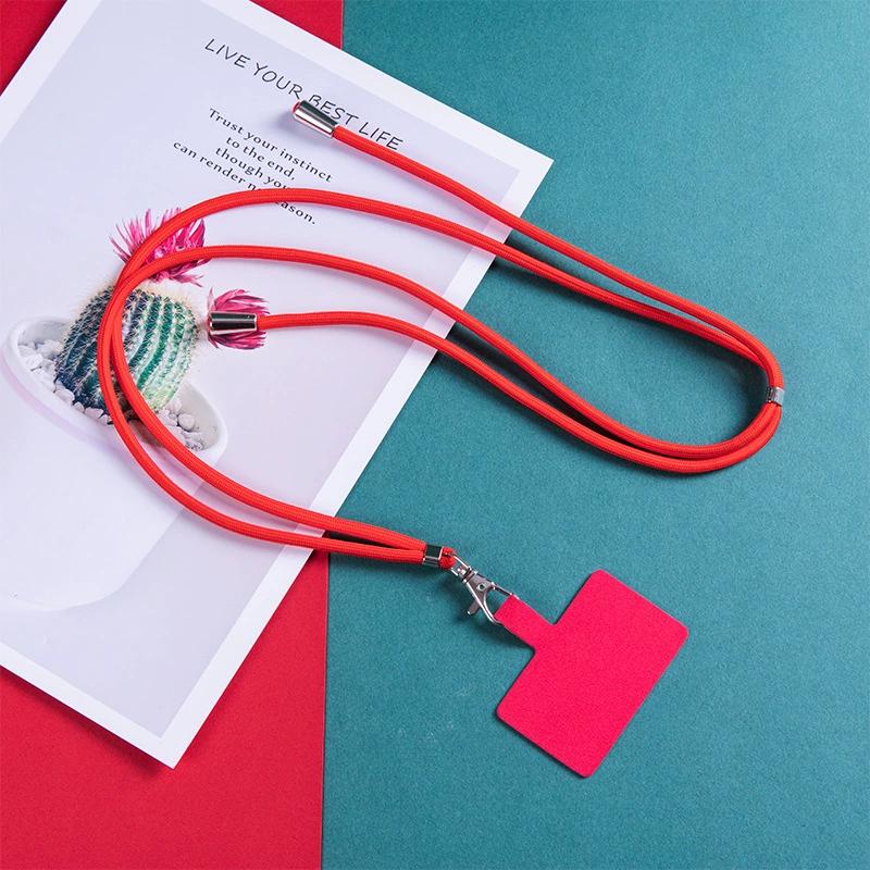 NEW Adjustable Phone Lanyard Detachable Neck Cord Lanyard Strap Carabiner Compatible Pendant With Card For Mobile Key Fob Colors