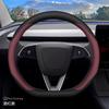 Leather Car Steering Wheel Cover for Tesla Model Y 3 Juniper Zunifer 2025 2026 Accessories