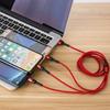 3 In 1 Micro USB Type-C 3/5A Phone Fast Charging Cable Cord