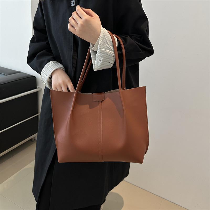 Fashionable Pu Leather Shoulder Tote Bag For Women 2024 New Trendy Handbag Chic Style