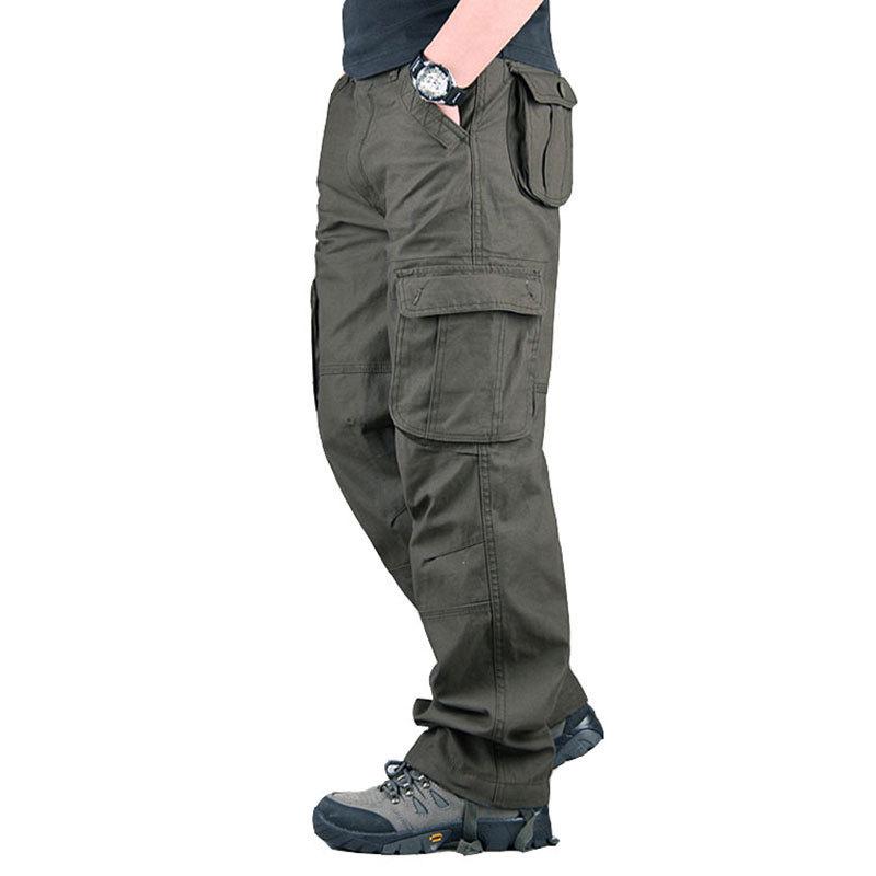 Men's Multi-Pocket Outdoor Overalls: Loose-Fit, Large Size, Straight Trousers for Spring & Autumn