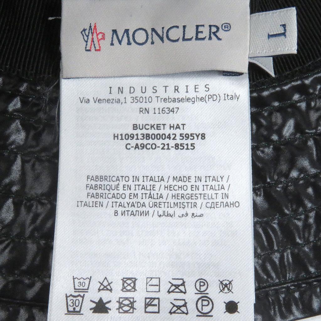 Pristine MONCLER hat BUCKET HAT reversible Green black polyester L Used
