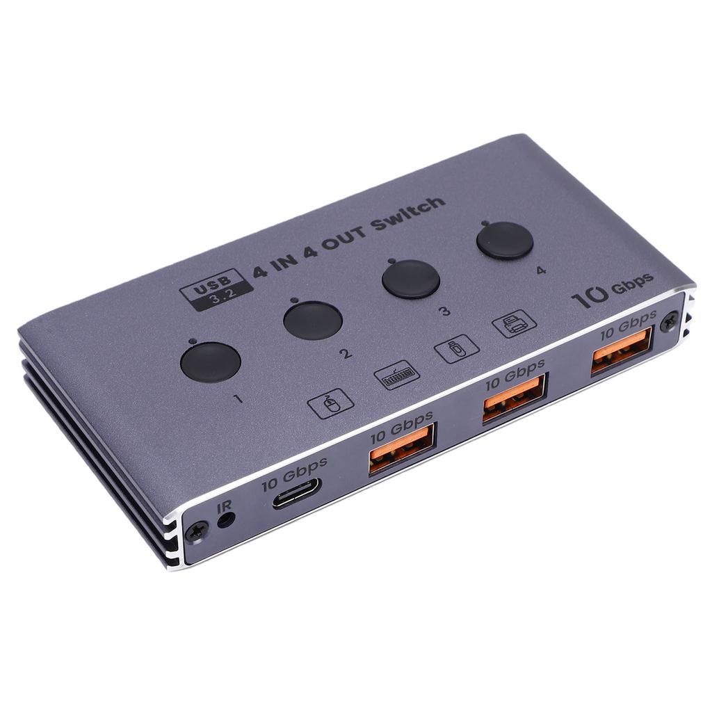 4X4 USB 3.2 Switch 10Gbps High Speed Type C USB A Switch Selector for Keyboard Mouse Printer Scanner EU Plug