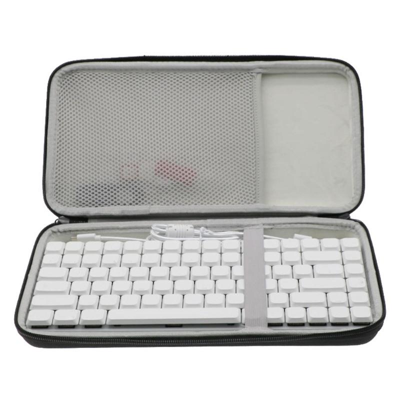 Hard Carrying Case Black Storage Bag Soft Gray Lining for K3 Mechanical Keyboards