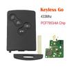 Smart Card Car Key 4 Buttons PCF7945/PCF7953 4A Chip 433Mhz for Renault Clio 4 Captur Passive Keyless Go Entry Remote HandsFree