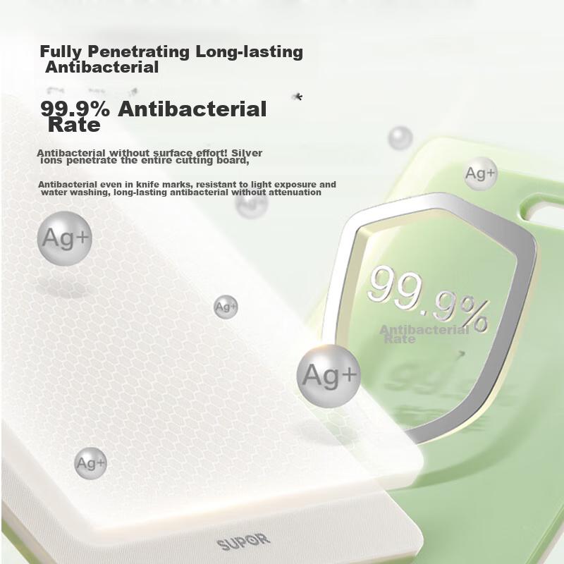 SUPOR (SUPOR) Imported Resin Cutting Board, Antibacterial Chopping Board, Household Raw And Cooked Separation Cutting Board, 30*20*1.2cm