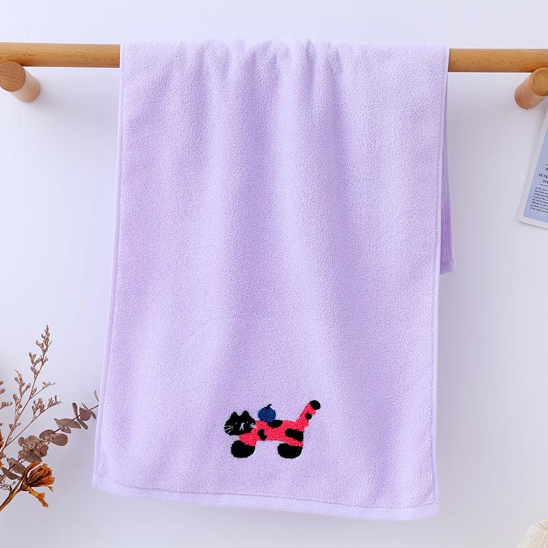 Cartoon Embroidery Pure Cotton Towel Couple Face Towel Cartoon Cat Full Cotton Face Towel Hand Towel Full Cotton Face Towel