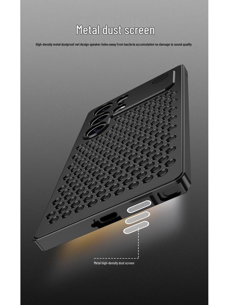 Custodia Raffreddante in Metallo per Aromaterapia Samsung S26 Ultra: Cover Protettiva Anti-Caduta a Scatto per S25 e S24 Ultra