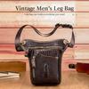 Motorcycle Bike Leather Waist Bag Multi Purpose Sporting Shoulder Bag Leg Thigh Pack for Riding Hiking Camping