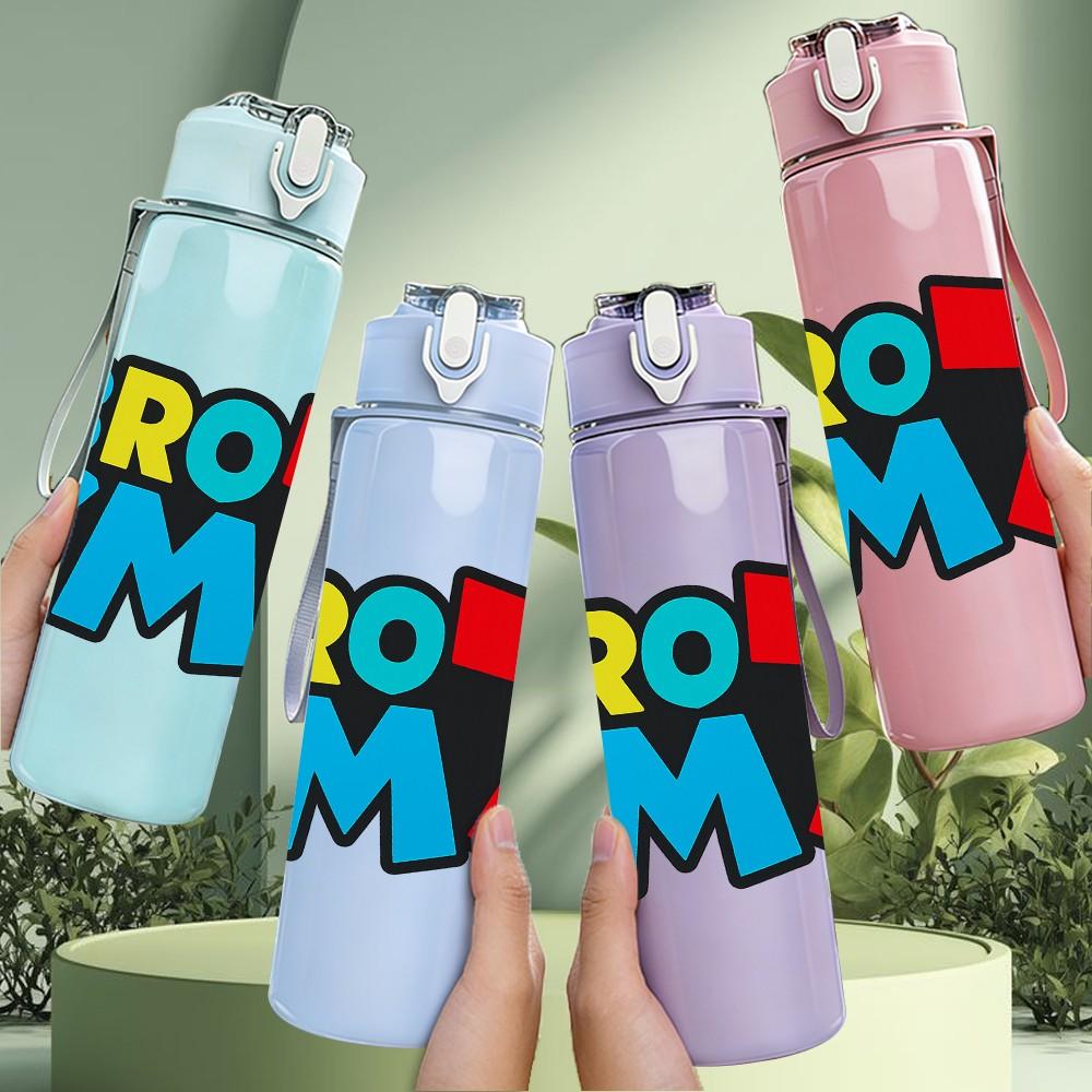 1PC Bro Im Seven Text 750ml Color Plastic Sports Water Bottle Leakproof Flip Straw Lid Suitable for Sports Office Home Use