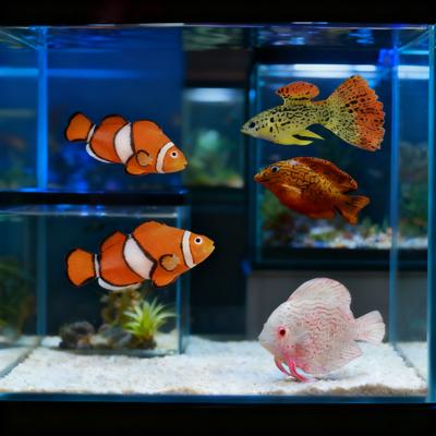 Glow In The Dark Artificial Fish for Aquarium - Lifelike Tropical Fish Decoration Clownfish Guppy Angelfish Fake Ocean Ornaments