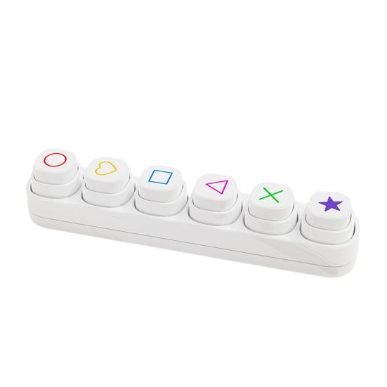 1 set mini-stämplar för planerare 6 designer Självfärgande stämplar Söta plaststämplar för dagbokföring Scrapbooking Planerare DIY-hantverk