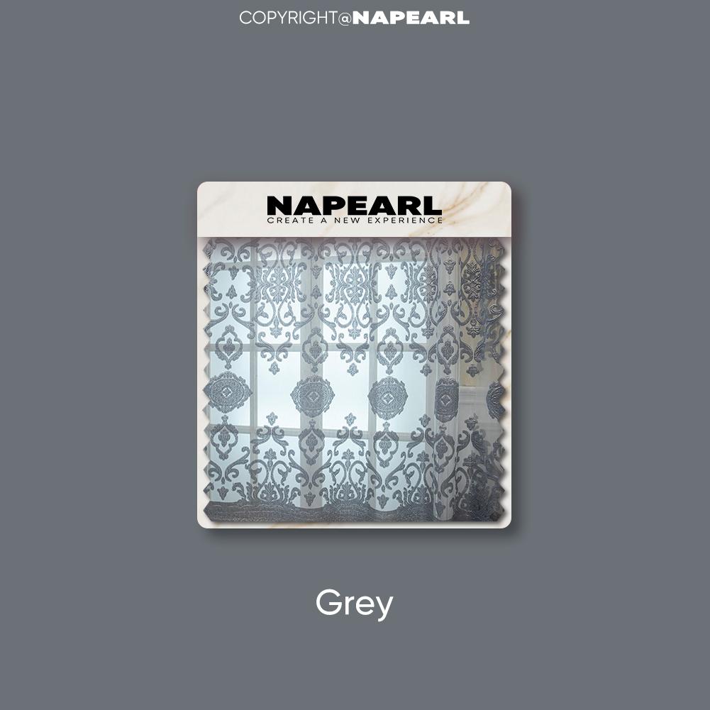

1 шт. NAPEARL Роскошная жаккардовая штора в европейском стиле, прозрачная вуаль для гостиной, спальни, балкона, окна, домашний декор W100cm x L130cm серый