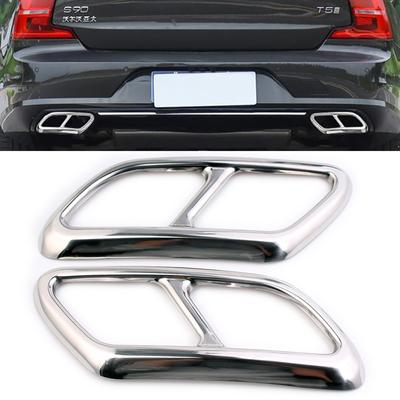 2ks Auto Tlumič výfuku Ozdobný kryt zadního krytu Vnější nerezové příslušenství pro Volvo S90 V90 2016- 2018 S60