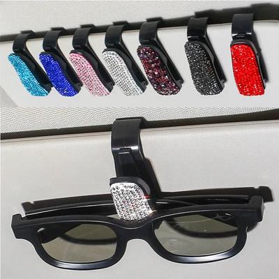Sonnenblende Halterung Sonnenbrille Clip Halter Strass Halterung Tragbare Sonnenbrille Auto Kristall Clip Dekoration Zubehör