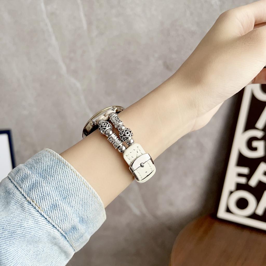 The New Chinese Tibetan Silver Leather Strap Is Suitable For Huawei Gt54 Watch, Apple Iwatch10 Strap, Samsung Xiaomi 89.