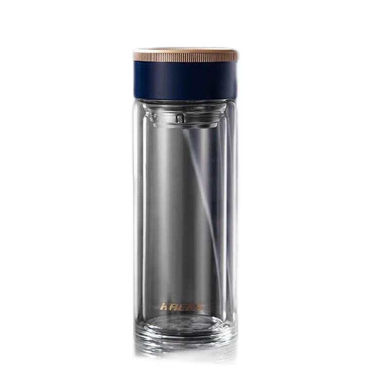 HAERS Business Double-Layer Glass Tea Cup