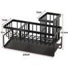 Black Carbon Steel Rustproof Sink Organizer for Kitchen Removable Drain Tray Great for Sponge Soap Scrubber Counter Holder