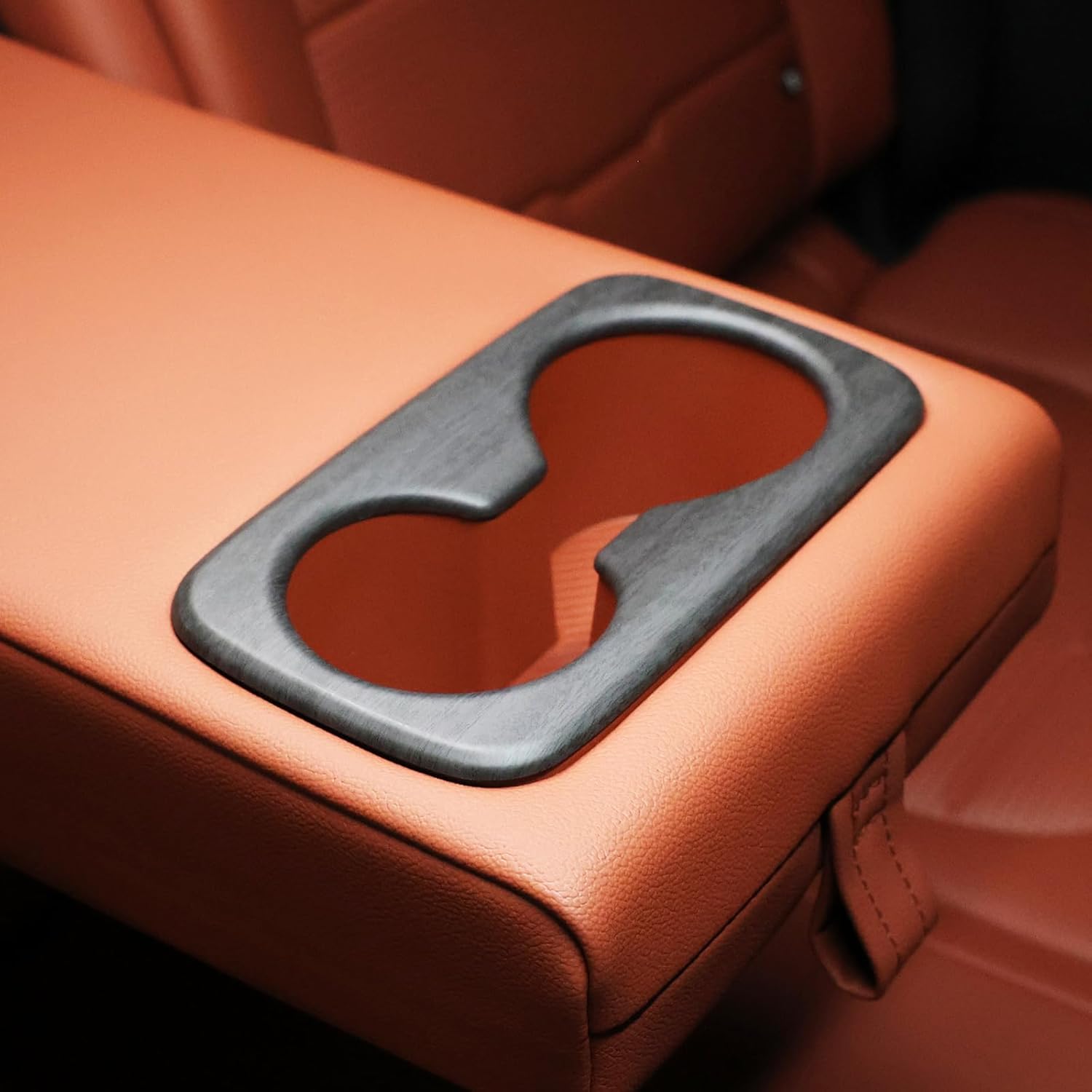 YOUTOOCAR Rear Center Armrest Cup Holder Panel Cover Compatible with Kia Sportage 2023-2026 Accessories (Carbon Fiber Pattern) Wood Grain