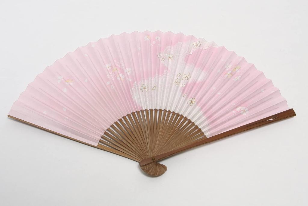 Faltfächer für mit Fächeretui und Präsentationsbox Wasser und Kirschblüte [Hasegawa] Kyoto-Stil Damen, (Fließendes Design, beidseitig)