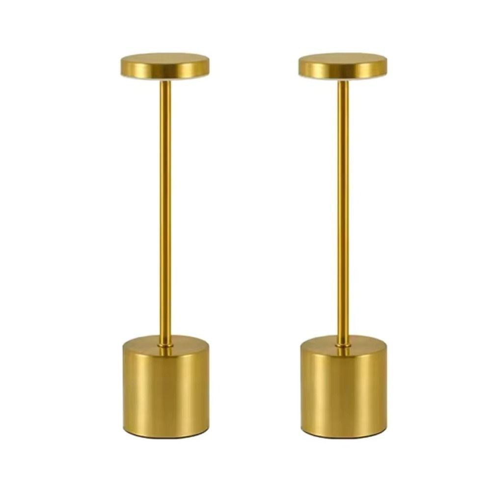 Three Colors LED Table Lamp Metal Body Rechargeable Night Light  Restaurant Ambient
