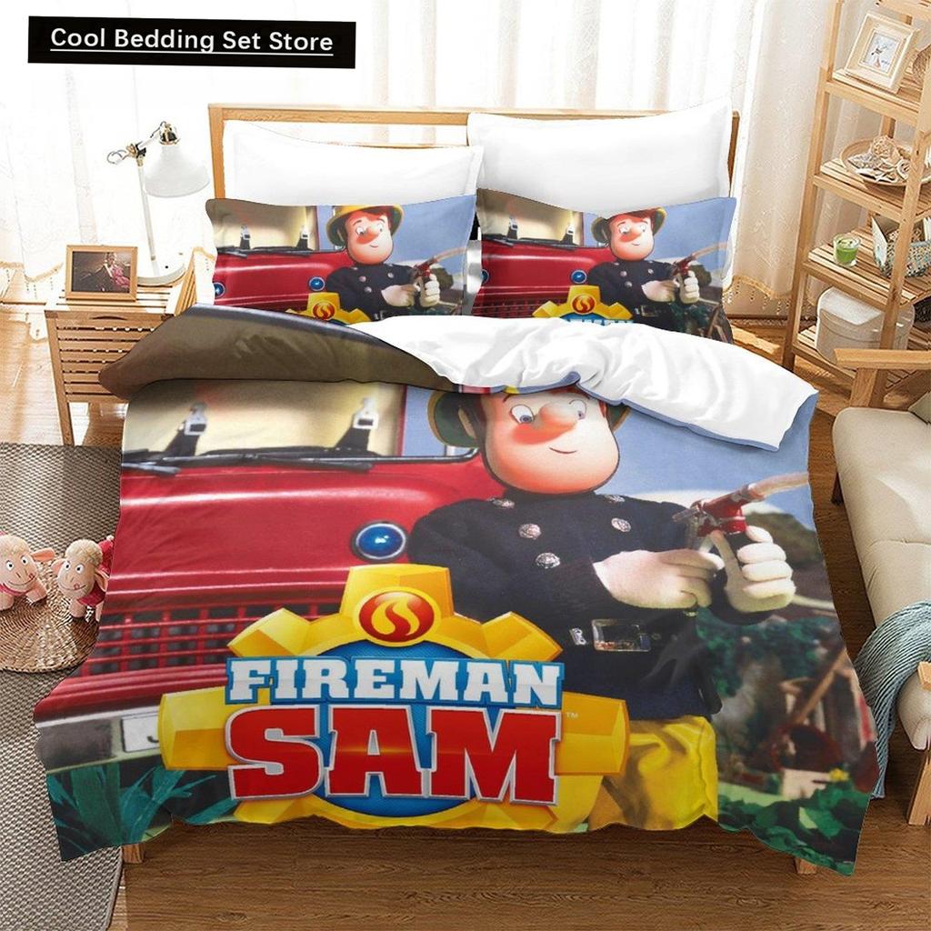 Drukowanie 3D Anime Prześcieradło Strażak Sam Zestaw Pościeli Pojedynczy Bliźniaczy Pełny Queen King Size Zestaw na Łóżko Sypialnia dla Dorosłych Dzieci Zestawy Poszewek na Kołdrę