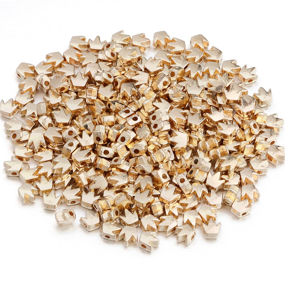 

200Pcs/Lot 6mm CCB Beads Gold Rhdoium Crown Shape 1.4mm Hole Size Loose Beads Diy Fashion Bracelet Necklace Jewelry Accessories золотой