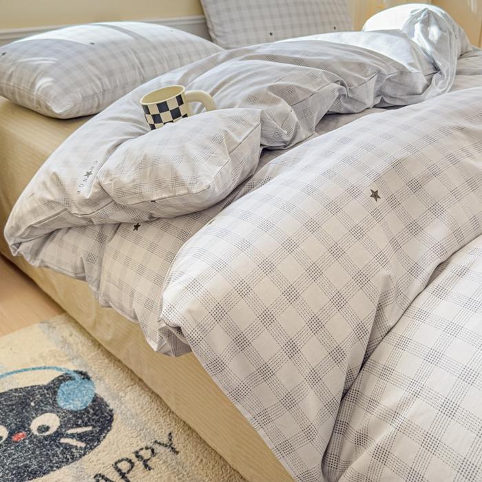 

New cartoon pure cotton bed four-piece set four seasons skin-friendly girl heart bed sheet quilt cover student dormitory bedding 1.2m sheet 3pcs