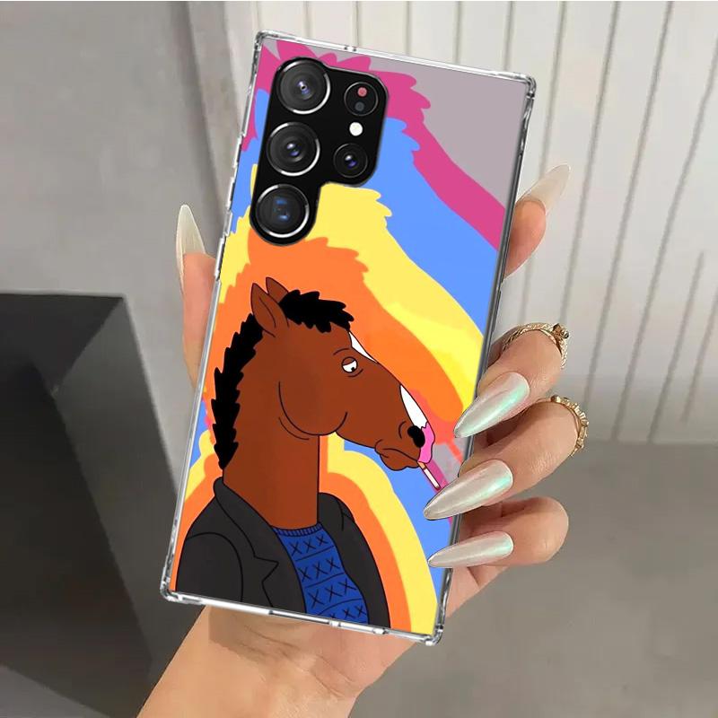 

Cartoon B-BoJack Horsemans Phone Case for Samsung Galaxy S26 S24 S23 Ultra S25 Edge S22 S21 Plus S20 FE + Soft Print Shell Funda Samsung S23