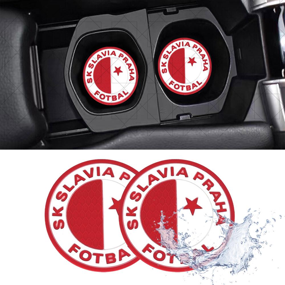 

2PCS Car Anti Slip Mat Coaster Cup Car Water Cover Slot Interior Accessories Auto Styling Gift for Men & Women Football Fans