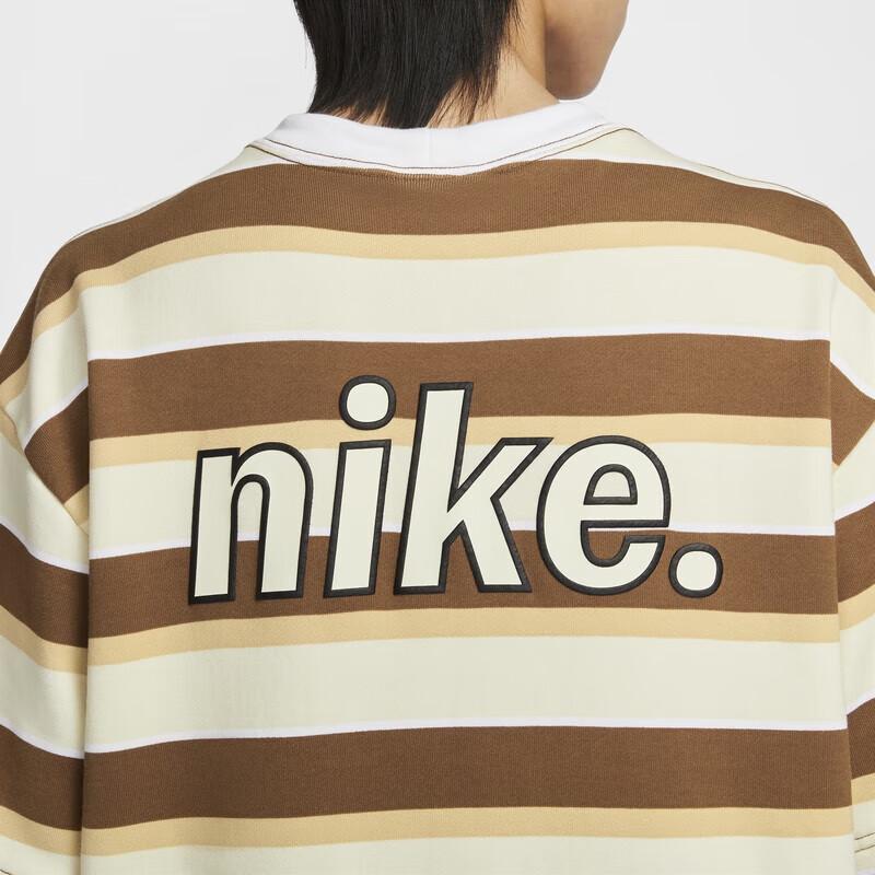 Nike Sportswear Logo Print Embroidered Striped Pattern Crew Neck Pullover Short Sleeve Drop Shoulder T-Shirt Men T-Shirts HJ6781-281