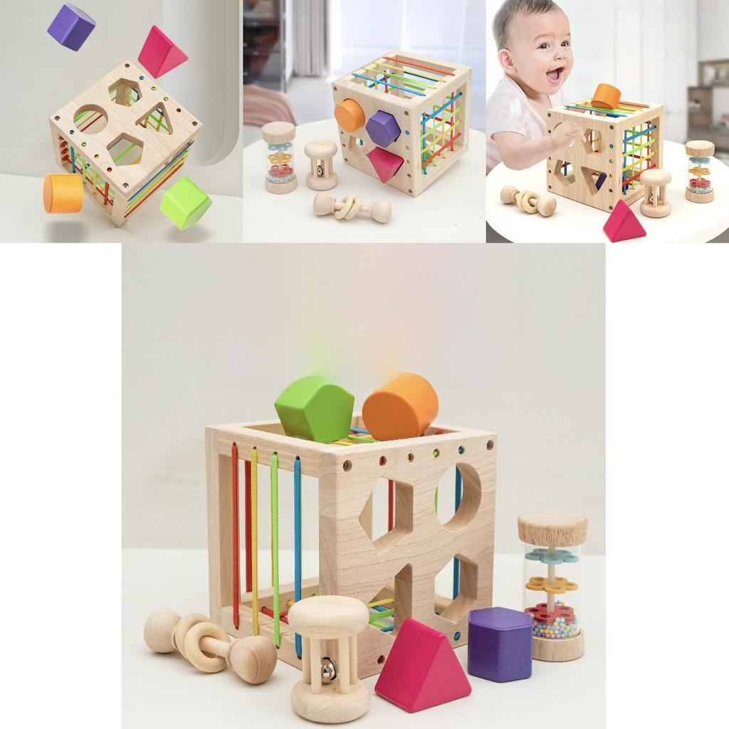 Montessori Wooden Block Set For Toddlers Infant Development And Learning