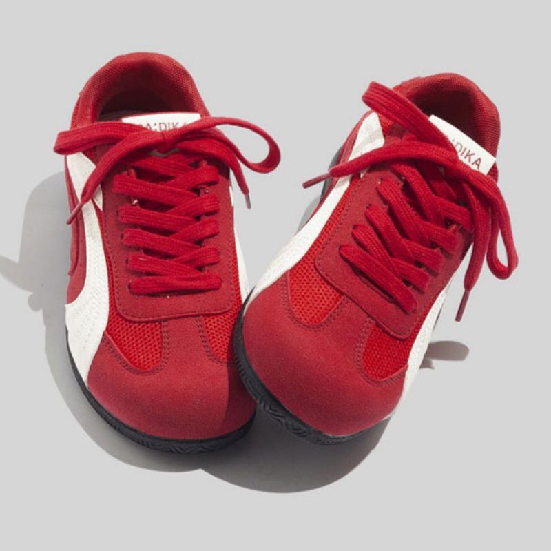 Dexun Schuhe mit dünner Sohle Vielseitige weiße Schuhe Leichte Freizeitschuhe Retro-Mode Damenschuhe Studenten Low-Top Sportschuhe