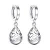 Orecchini a bottone da donna alla moda con fiore in pietra opale in argento sterling 925 gioielli originali per donne antiallergici