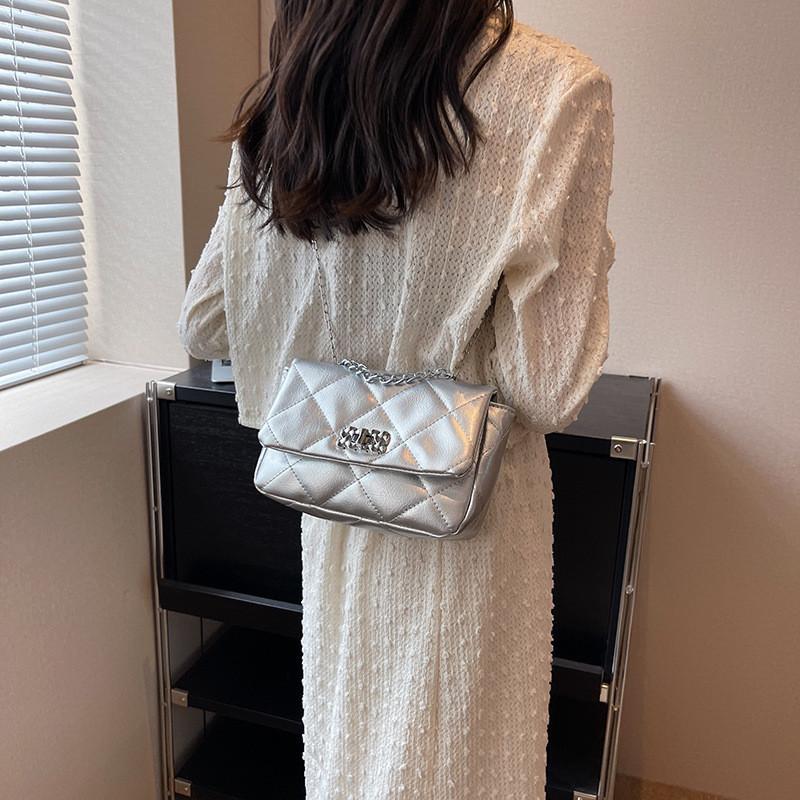 Chic Casual Single Shoulder Bag For Women Trendy Small Crossbody Handbag 2023 Pu Leather Medium Square Bag