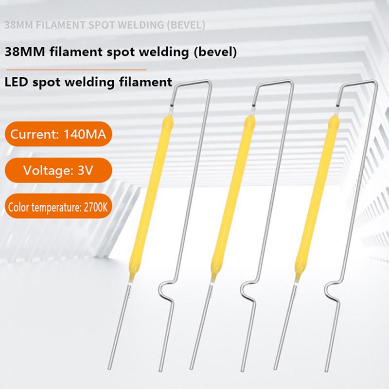 10Pcs 3V Led Filament Bulb Lamp Parts Ceramic Spot Welding Filament Wire