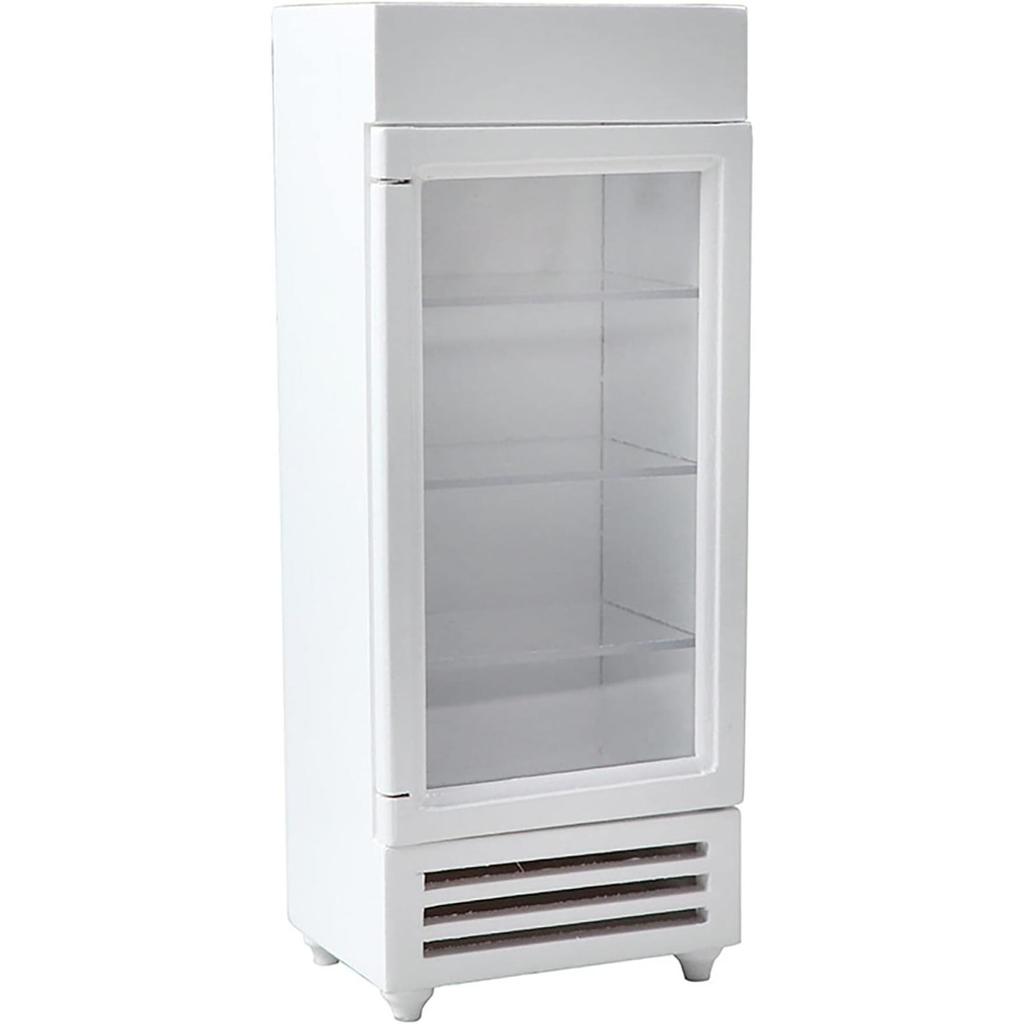 Single Door Toy Refrigerator, 1/12 Scale Dollhouse Furniture for Kitchen, Dollhouse Accessories Single Door Fridge Kitchen Toy for Kids