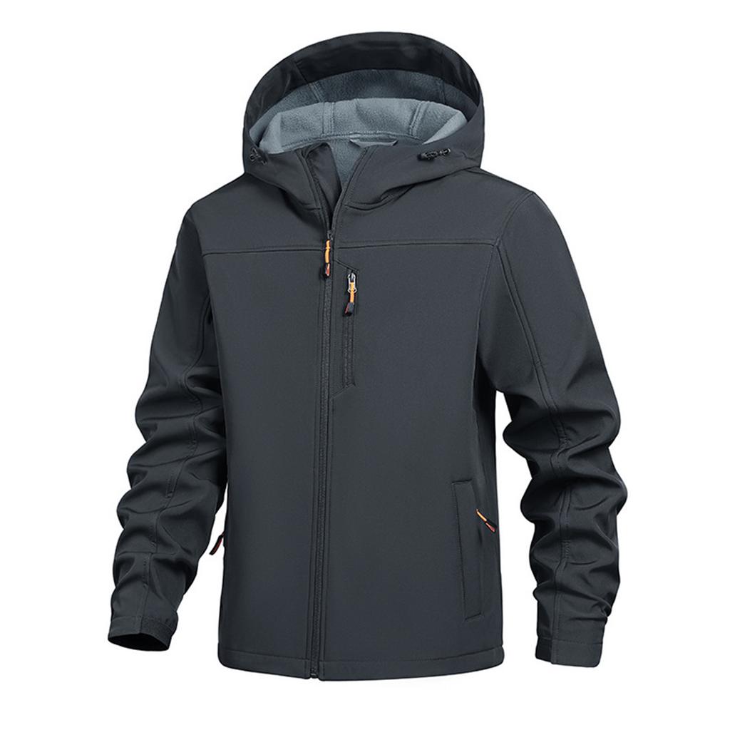 Men's Solid Color Outdoor Mountaineering Waterproof Windproof Fleece Jacket Outdoor Jacket