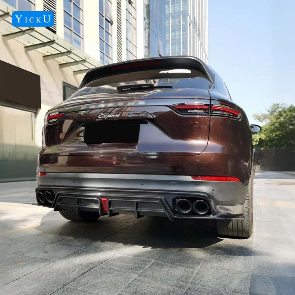 18-23 Porsche Cayenne Carbon Fiber Body Kit: Front Lip, Rear Lip, Side Skirts, Fender Flares, Roof Spoiler & Wind Deflectors