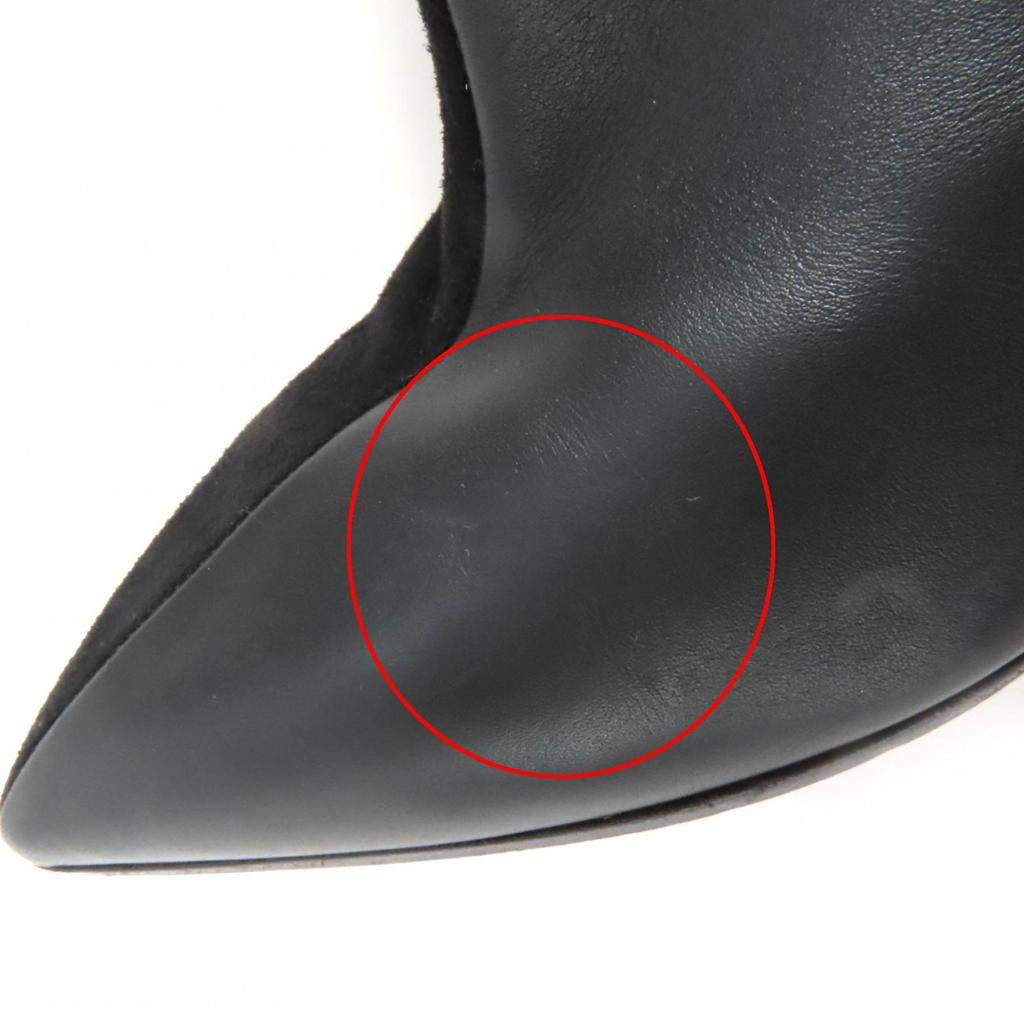 Great HERMES Knee-high boots Ilona black leather Women 36 232007Z Used