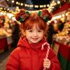 Holiday Hair Scrunchie Velvety Christmas Hair Tie with Plush Top for Christmas Party, Family Photos and Festival Styling