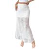 Fashion Midi Length Lace Skirt Slim Fit Transparent Fishtail Skirts Patchwork Elegant See-Through Skirt Evening Party