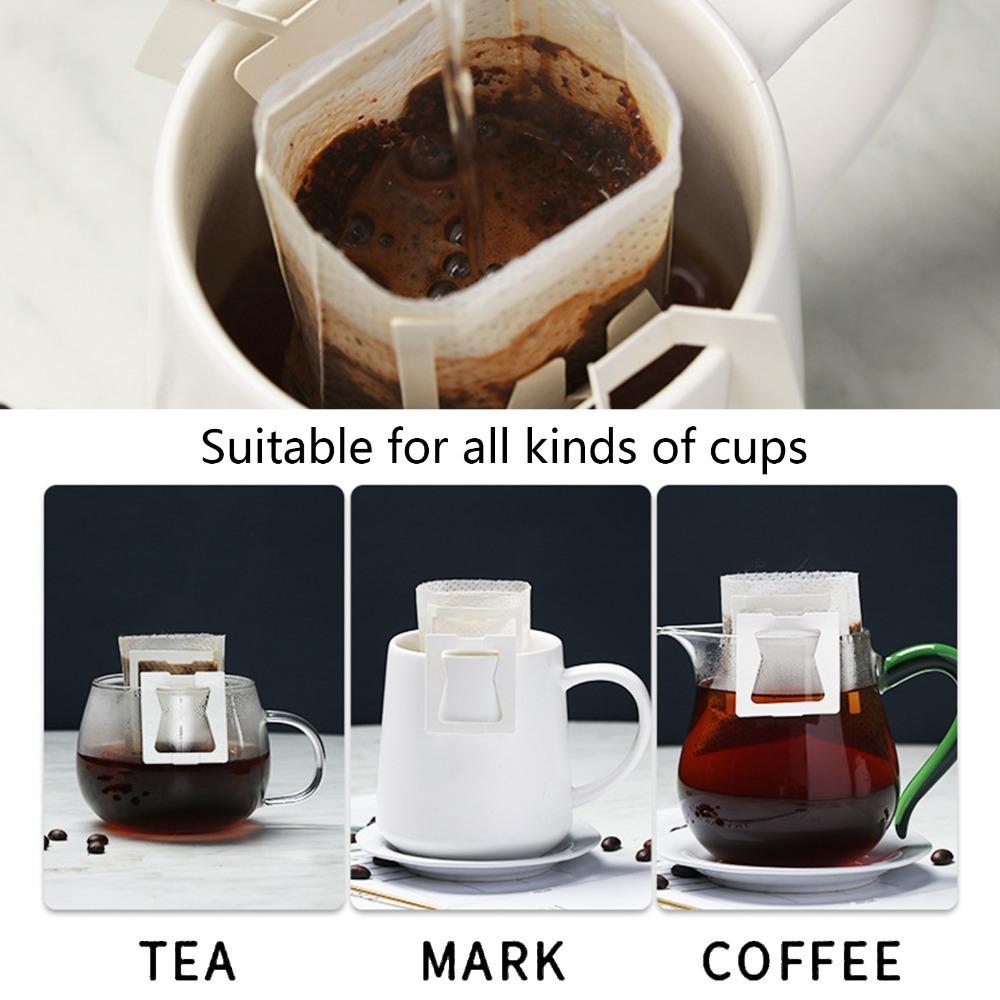 50pcs set Hanging Ear Design Coffee Filter Bags Disposable Single Serve Coffee Filters For Office